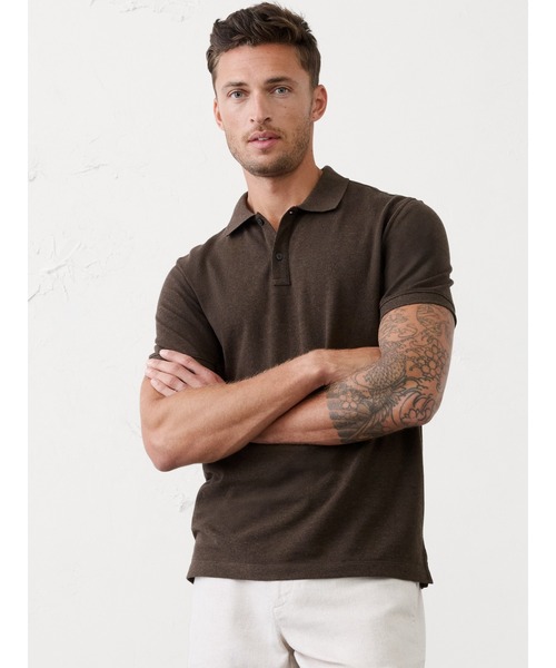 BANANA REPUBLIC FACTORY STORE(バナナリパブリック ファクトリーストア)の「BANANA REPUBLIC FACTORY STORE コットンピケ BRポロシャツ(ポロシャツ・メンズ・グリーン/ピンク/ブラウン/インディゴブルー/ダークグリーン/ブラウン系その他/ベージュ/イエロー・XL/L/M/S)」の3枚目の写真