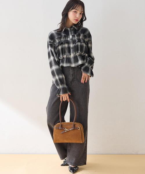 INGNI(イング)の「デニムワイドパンツ(デニムパンツ・レディース・ブルー系その他/ブルー系その他3/ブルー系その他4/グレー・S/M)」の2枚目の写真