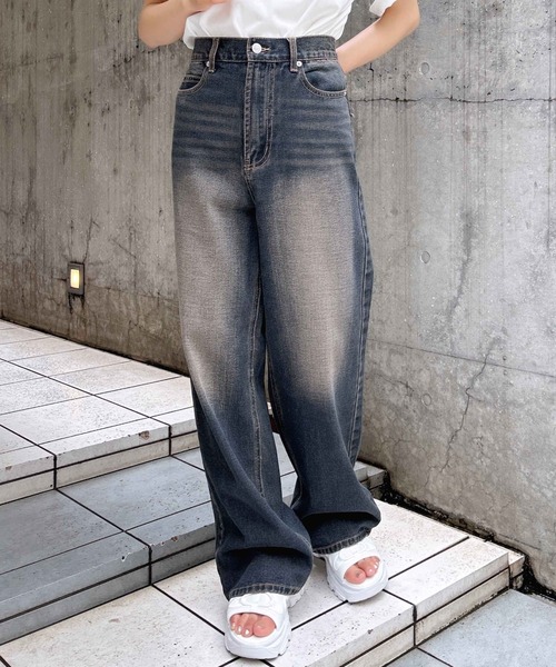 INGNI(イング)の「デニムワイドパンツ(デニムパンツ・レディース・ブルー系その他/ブルー系その他3/ブルー系その他4/グレー・S/M)」の4枚目の写真