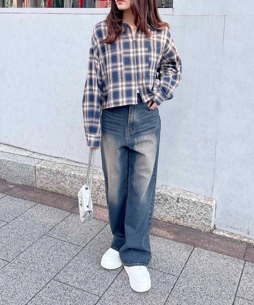 INGNI(イング)の「デニムワイドパンツ(デニムパンツ・レディース・ブルー系その他/ブルー系その他3/ブルー系その他4/グレー・S/M)」の16枚目の写真