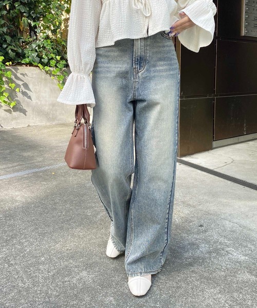 INGNI(イング)の「デニムワイドパンツ(デニムパンツ・レディース・ブルー系その他/ブルー系その他3/ブルー系その他4/グレー・S/M)」の7枚目の写真