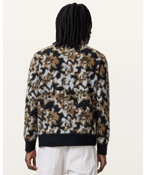ALLSAINTS（オールセインツ）の「FLORELLE JACQUARD CARDIGAN | FLORELLE ジャカード カーディガン（カーディガン/ボレロ・メンズ・ブラック系その他・XS/S/M/L）」の2枚目の写真