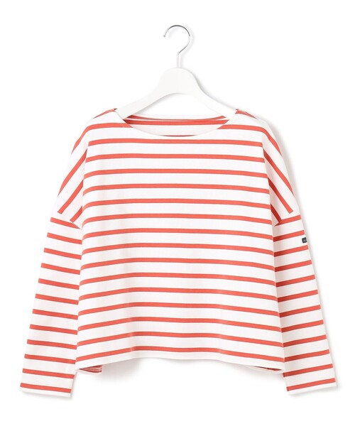 23区 L(ニジュウサンクオオキイサイズ)の「【洗える】Armor-lux スムース クロップド ボーダー カットソー(Tシャツ/カットソー・レディース・レッド系1/カーキ系1/パイングリーン系1/ネイビー系1・44/46)」の19枚目の写真