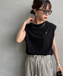 [UNIVERSAL OVERALL/ユニバーサルオーバーオール] 別注 ワンポイントロゴ刺繍 ノースリーブカットソー