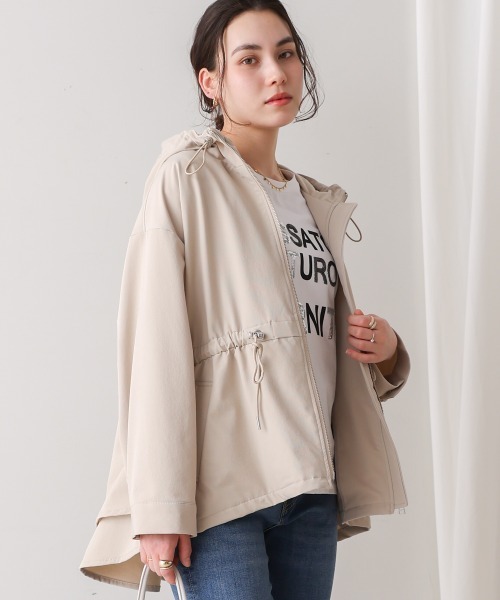 Bou Jeloud（ブージュルード）の「撥水・花粉ティアードジャケット（その他アウター・レディース・ベージュ/ブラック・FREE）」の2枚目の写真