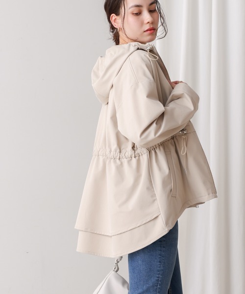 Bou Jeloud（ブージュルード）の「撥水・花粉ティアードジャケット（その他アウター・レディース・ベージュ/ブラック・FREE）」の6枚目の写真