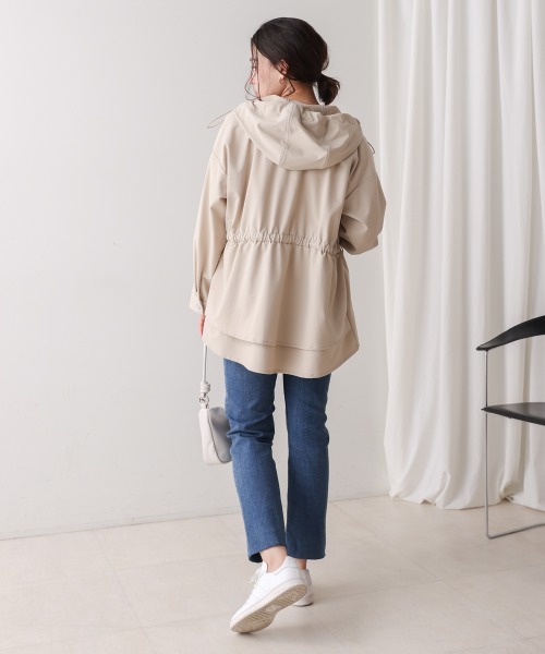 Bou Jeloud（ブージュルード）の「撥水・花粉ティアードジャケット（その他アウター・レディース・ベージュ/ブラック・FREE）」の7枚目の写真