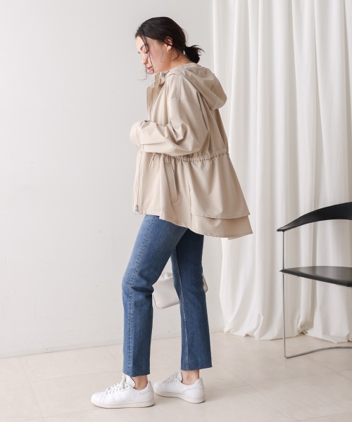 Bou Jeloud（ブージュルード）の「撥水・花粉ティアードジャケット（その他アウター・レディース・ベージュ/ブラック・FREE）」の9枚目の写真