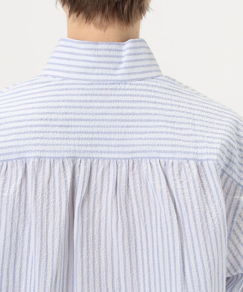 セール】BOURRIENNE SCULPTEUR ストライプ オープンカラーシャツ