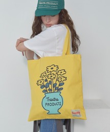 THEATRE PRODUCTS（シアタープロダクツ）の「【THEATRE PRODUCTS ｜ Shiomi Wadaコラボ】コットンキャンバストートバッグ フラワー/ネコ（トートバッグ・レディース）」