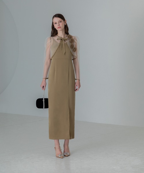 セール】【LEJA】ローズボレロシアースリーブIラインドレス