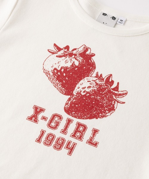 国内配送★X-girl★STRAWBERRY LOGO BABY TOP 2色 チビT セール】STRAWBERRY LOGO BABY TOP(Tシャツ/カットソー)|X
