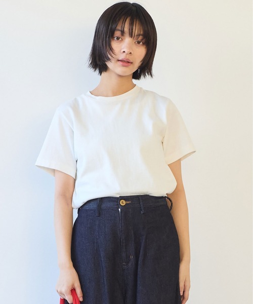 tシャツ シャンカール天竺 ねこぜTシャツ レディース AMBIDEX Store ○16/-天竺 サーフクラブプリントTシャツ(F シロ