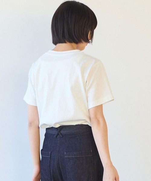 bulle de savon(ビュルデサボン)の「シャンカール天竺 ねこぜTシャツ(Tシャツ/カットソー・レディース・チャコールグレー/ブルー/ホワイト・FREE)」の6枚目の写真