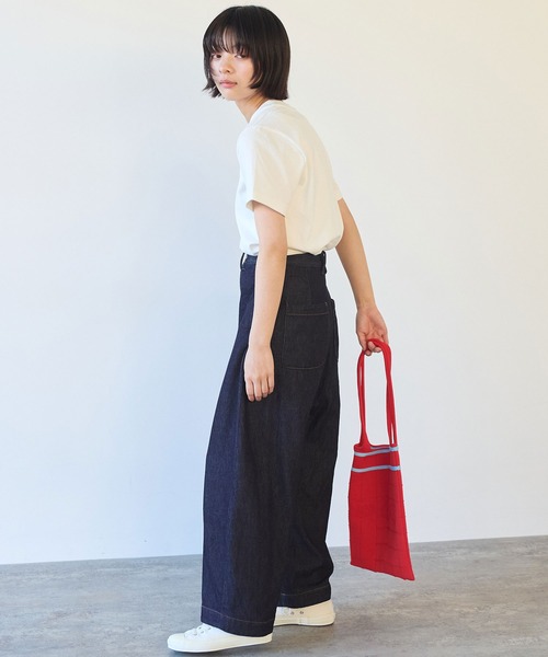 bulle de savon(ビュルデサボン)の「シャンカール天竺 ねこぜTシャツ(Tシャツ/カットソー・レディース・チャコールグレー/ブルー/ホワイト・FREE)」の9枚目の写真