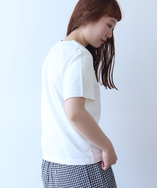 bulle de savon(ビュルデサボン)の「シャンカール天竺 ねこぜTシャツ(Tシャツ/カットソー・レディース・チャコールグレー/ブルー/ホワイト・FREE)」の14枚目の写真