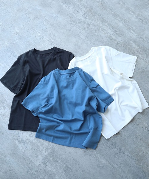 bulle de savon(ビュルデサボン)の「シャンカール天竺 ねこぜTシャツ(Tシャツ/カットソー・レディース・チャコールグレー/ブルー/ホワイト・FREE)」の12枚目の写真