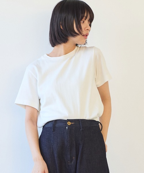 bulle de savon(ビュルデサボン)の「シャンカール天竺 ねこぜTシャツ(Tシャツ/カットソー・レディース・チャコールグレー/ブルー/ホワイト・FREE)」の19枚目の写真