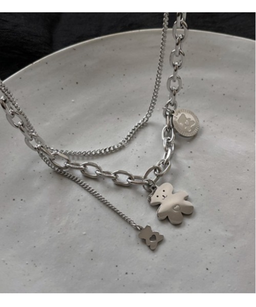 LAUTRE COTE（ロウトレコウト）の「ステンレスチェーンベアーネックレス（ネックレス・レディース・シルバー・FREE）」の2枚目の写真