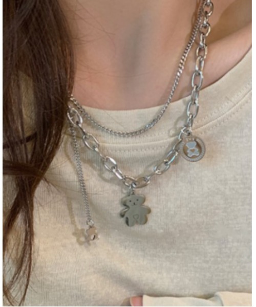 LAUTRE COTE（ロウトレコウト）の「ステンレスチェーンベアーネックレス（ネックレス・レディース・シルバー・FREE）」の3枚目の写真