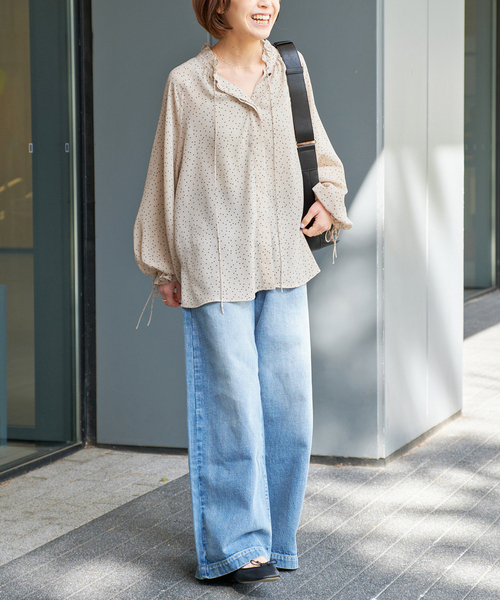 コットンボイルフリルブラウス Spick&Span スピック&スパン 23AW