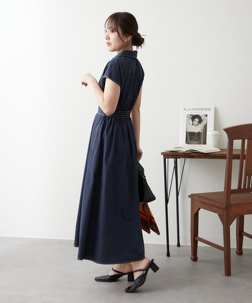 Another Branch olive des olive(アナザーブランチオリーブデオリーブ)の「配色ステッチスキッパーワンピ(ワンピース・レディース・ブルー系その他/ネイビー/グレイッシュベージュ/カーキ/ブラック系その他/ピンク/チェック/グリーン/サックスブルー/ブラウン・FREE)」の22枚目の写真