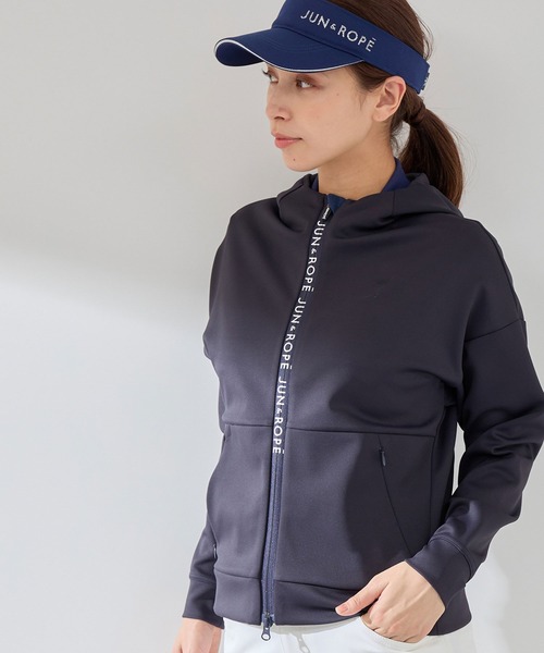 JUN&ROPE'（ジュンアンドロペ）の「【UVカット】【防透け】【ストレッチ】高機能エコポンチブルゾン（ブルゾン・レディース・ホワイト/ネイビー/ライトグリーン・M/L/S）」の3枚目の写真