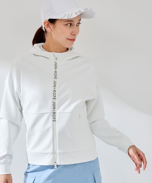 JUN&ROPE'（ジュンアンドロペ）の「【UVカット】【防透け】【ストレッチ】高機能エコポンチブルゾン（ブルゾン・レディース・ホワイト/ネイビー/ライトグリーン・M/L/S）」の2枚目の写真