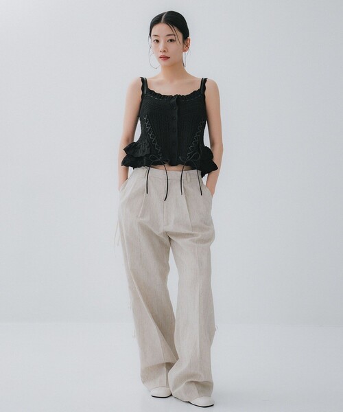 RIV NOBUHIKO(リブノブヒコ)の「【riv nobuhiko/リブノブヒコ】MICHE TROUSER/ワイドパンツ/トラウザー(その他パンツ・レディース・アイボリー・1/2)」の2枚目の写真