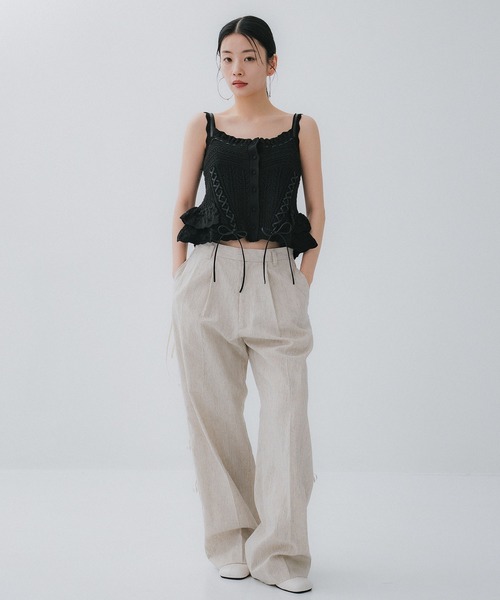 RIV NOBUHIKO(リブノブヒコ)の「【riv nobuhiko/リブノブヒコ】MICHE TROUSER/ワイドパンツ/トラウザー(その他パンツ・レディース・アイボリー・1/2)」の7枚目の写真