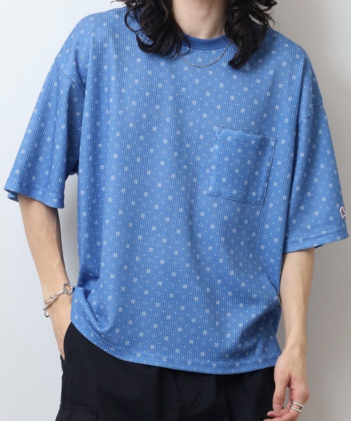JEMORGAN(ジェーイーモーガン)の「JEMORGAN 総柄ワッフル 半袖ポケT(Tシャツ/カットソー・メンズ・A/C/D/E/B・M/L/XL)」の7枚目の写真