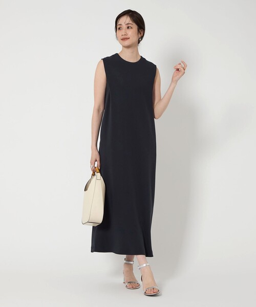 UNITED ARROWS ノースリーブティアードワンピース　ブラック　38 UNITED ARROWS（ユナイテッドアローズ）の「タック ティアード