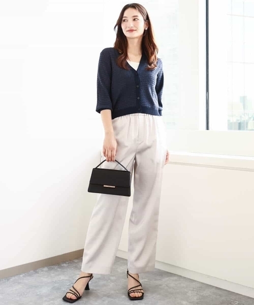 MK MICHEL KLEIN（エムケーミッシェルクラン）の「リラックスサテンテーパードパンツ/洗える（その他パンツ・レディース・ダークグレー/ライトグレー・38）」の18枚目の写真