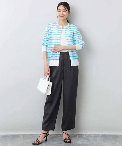 MK MICHEL KLEIN（エムケーミッシェルクラン）の「リラックスサテンテーパードパンツ/洗える（その他パンツ・レディース・ダークグレー/ライトグレー・38）」の5枚目の写真