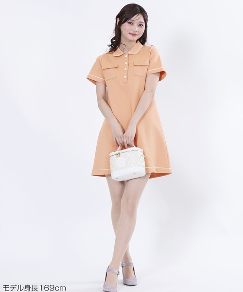 MARY QUANT(マリークワント)の「デイジーエポボタンラインテープポロ ワンピース(ワンピース・レディース・コーラルピンク/ブラック/アイボリー/ブルー・M)」の14枚目の写真