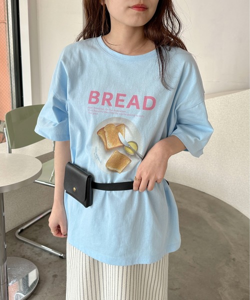 PILIT(ピリット)の「カラフルCAFEプリントTee(Tシャツ/カットソー・レディース・ブルー/ラベンダー/ピンク・MEDIUM)」の18枚目の写真