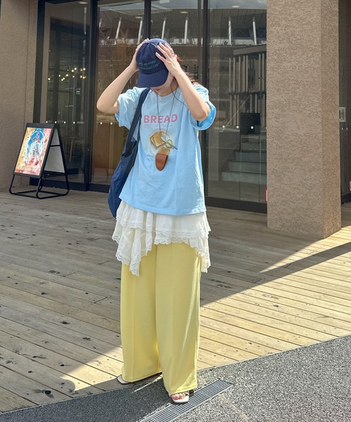 PILIT(ピリット)の「カラフルCAFEプリントTee(Tシャツ/カットソー・レディース・ブルー/ラベンダー/ピンク・MEDIUM)」の4枚目の写真