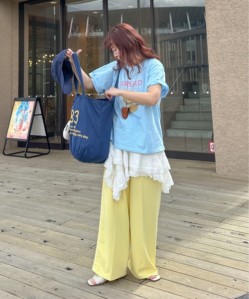 PILIT(ピリット)の「カラフルCAFEプリントTee(Tシャツ/カットソー・レディース・ブルー/ラベンダー/ピンク・MEDIUM)」の5枚目の写真