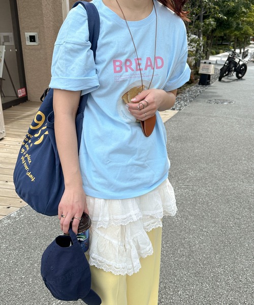 PILIT(ピリット)の「カラフルCAFEプリントTee(Tシャツ/カットソー・レディース・ブルー/ラベンダー/ピンク・MEDIUM)」の9枚目の写真