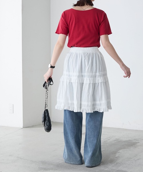 CELINE モノグラム ミニスカート / シャンブレーコットン 3Wayコットンレースフレアミニスカート/チュニック(スカート