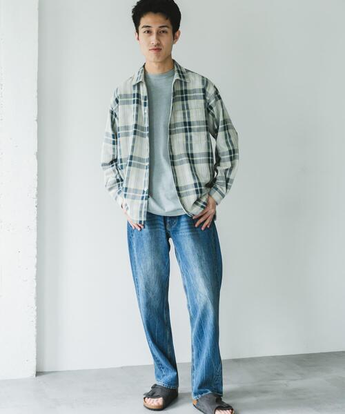 URBAN RESEARCH DOORS（アーバンリサーチドアーズ）の「カラミ織ロングスリーブチェックシャツ（シャツ/ブラウス・メンズ・ブラック系その他/グリーン系その他/ブルー系その他・MEDIUM/LARGE）」の10枚目の写真