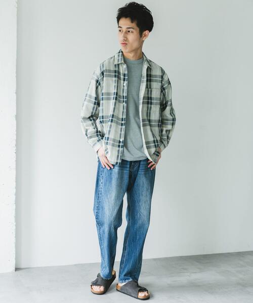URBAN RESEARCH DOORS（アーバンリサーチドアーズ）の「カラミ織ロングスリーブチェックシャツ（シャツ/ブラウス・メンズ・ブラック系その他/グリーン系その他/ブルー系その他・MEDIUM/LARGE）」の11枚目の写真