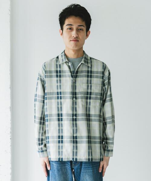 URBAN RESEARCH DOORS（アーバンリサーチドアーズ）の「カラミ織ロングスリーブチェックシャツ（シャツ/ブラウス・メンズ・ブラック系その他/グリーン系その他/ブルー系その他・MEDIUM/LARGE）」の12枚目の写真