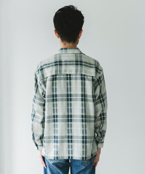URBAN RESEARCH DOORS（アーバンリサーチドアーズ）の「カラミ織ロングスリーブチェックシャツ（シャツ/ブラウス・メンズ・ブラック系その他/グリーン系その他/ブルー系その他・MEDIUM/LARGE）」の14枚目の写真