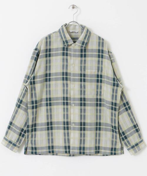 URBAN RESEARCH DOORS（アーバンリサーチドアーズ）の「カラミ織ロングスリーブチェックシャツ（シャツ/ブラウス・メンズ・ブラック系その他/グリーン系その他/ブルー系その他・MEDIUM/LARGE）」の15枚目の写真