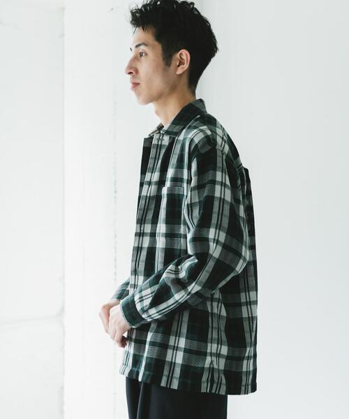URBAN RESEARCH DOORS（アーバンリサーチドアーズ）の「カラミ織ロングスリーブチェックシャツ（シャツ/ブラウス・メンズ・ブラック系その他/グリーン系その他/ブルー系その他・MEDIUM/LARGE）」の22枚目の写真