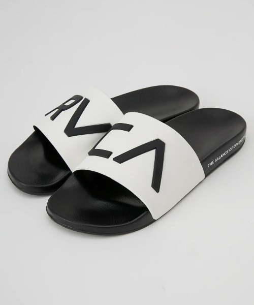 RVCA(ルーカ)の「RVCA レディース RVCA SHOWER SLIDE ファッションサンダル 【2025年春夏モデル】/ルーカロゴスライドサンダル(サンダル・レディース・ホワイト/ブラック/ブラック系その他・5/6/7)」の1枚目の写真
