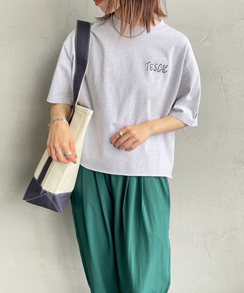 The Endless Summer（エンドレスサマー）の「[THE ENDLESS SUMMER/エンドレスサマー] 別注 手書き風ロゴ BUHIバックプリント カットオフTシャツ（Tシャツ/カットソー・レディース・ブラック/グレー/ネイビー/ホワイト・F）」の22枚目の写真