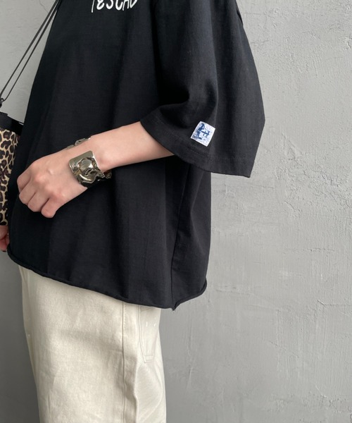 The Endless Summer（エンドレスサマー）の「[THE ENDLESS SUMMER/エンドレスサマー] 別注 手書き風ロゴ BUHIバックプリント カットオフTシャツ（Tシャツ/カットソー・レディース・ブラック/グレー/ネイビー/ホワイト・F）」の20枚目の写真