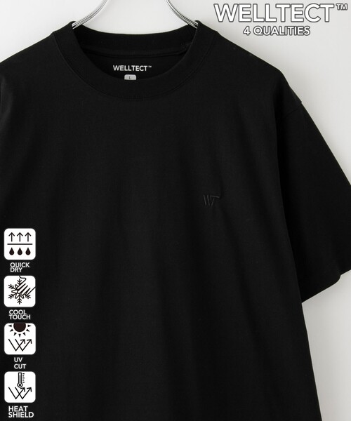 coen(コーエン)の「【WELLTECT】ロゴ刺繍Tシャツ ー吸水速乾、接触冷感、UVカット、遮熱ー(Tシャツ/カットソー・メンズ・オフホワイト/ターコイズブルー/ブラック/ダークブラウン/ダークグレー/ベージュ・S/M/L/XL)」の3枚目の写真